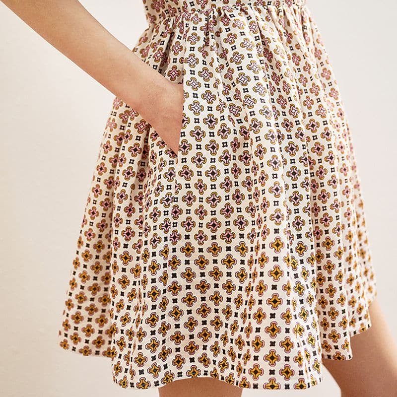 maje Romelange Print Lace Collar Linen Dress 11 result