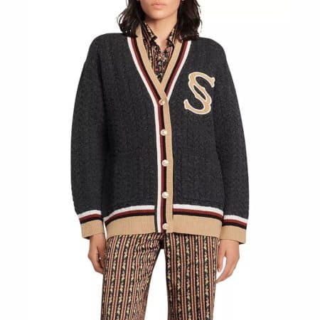 Sandro Tommy Cable Knit Oversized Cardigan result