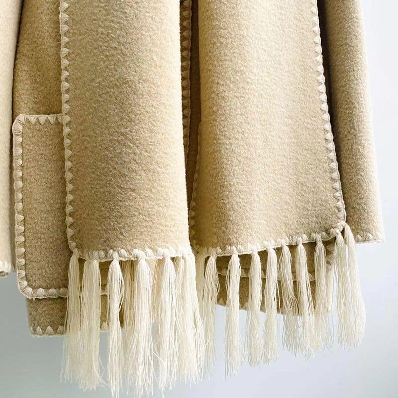 TOTEME Draped fringed wool blend jacket 20 result