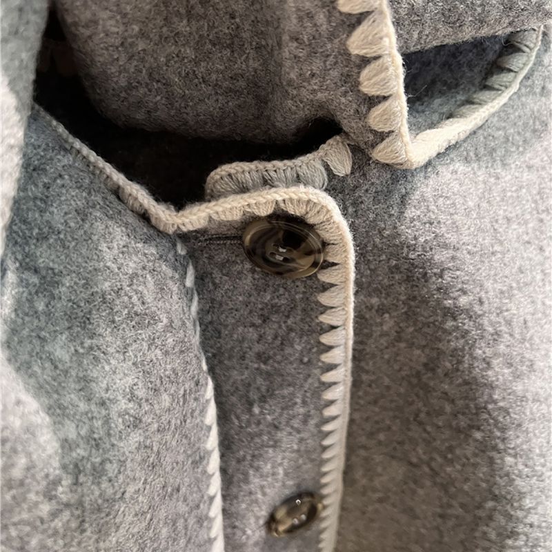 TOTEME Draped fringed wool blend jacket grey 10 result
