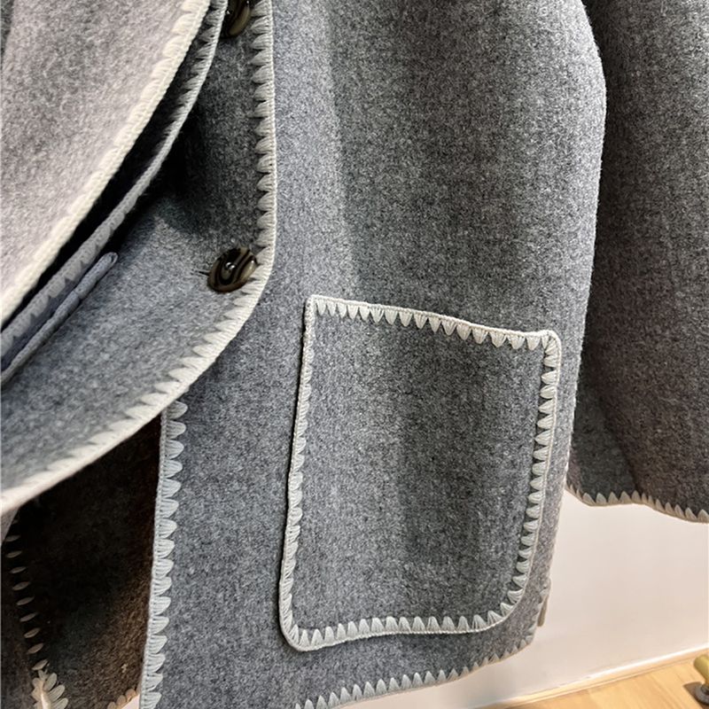 TOTEME Draped fringed wool blend jacket grey 14 result