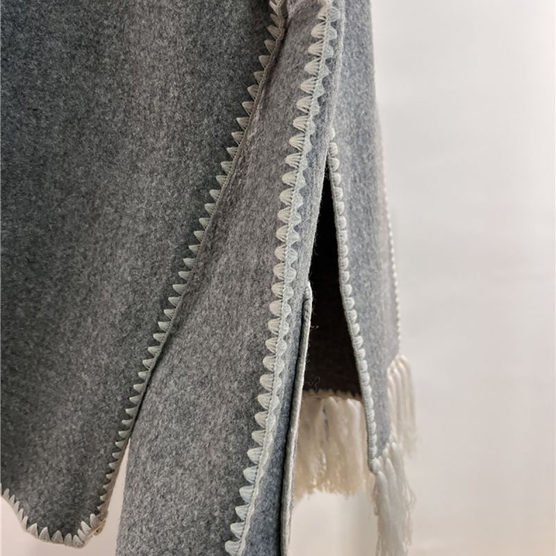 TOTEME Draped fringed wool blend jacket grey 16 result