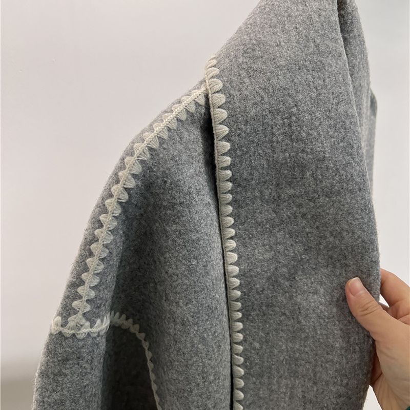 TOTEME Draped fringed wool blend jacket grey 17 result