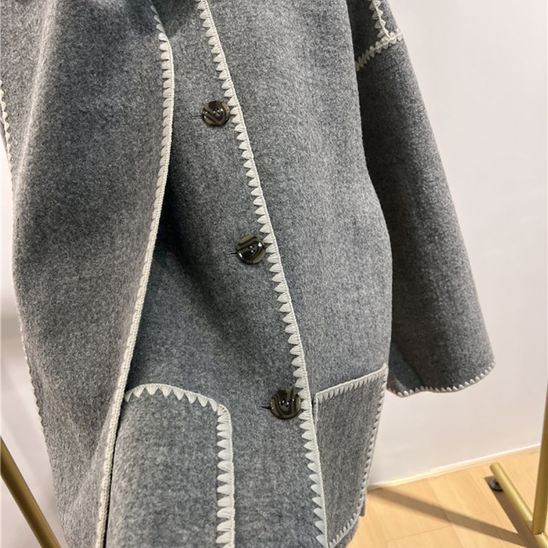 TOTEME Draped fringed wool blend jacket grey 8 result