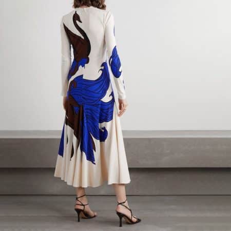 Tory Burch Pleated Printed Jersey Midi Dress 3 result