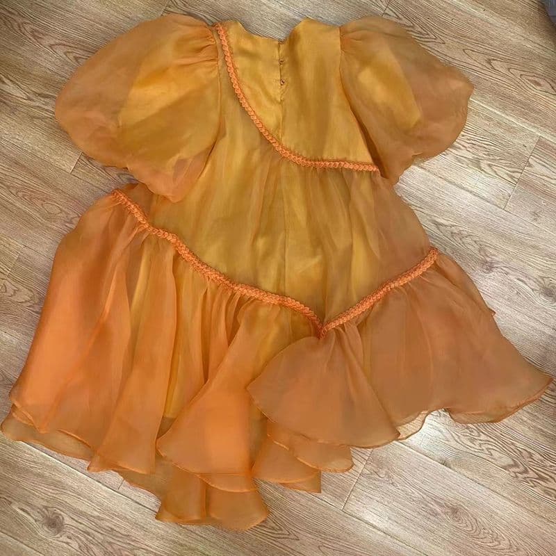 Aje Riviera Puff Sleeve Dress orange 10 result