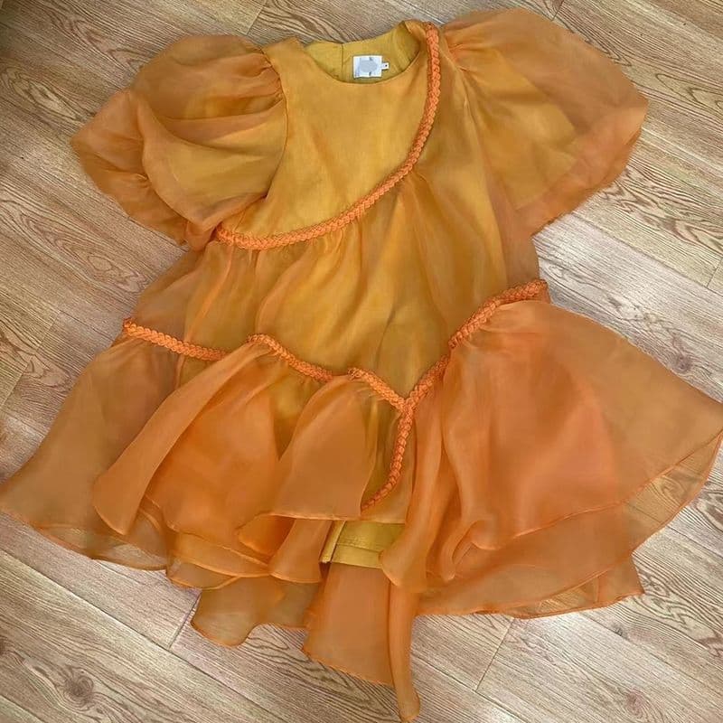 Aje Riviera Puff Sleeve Dress orange 9 result