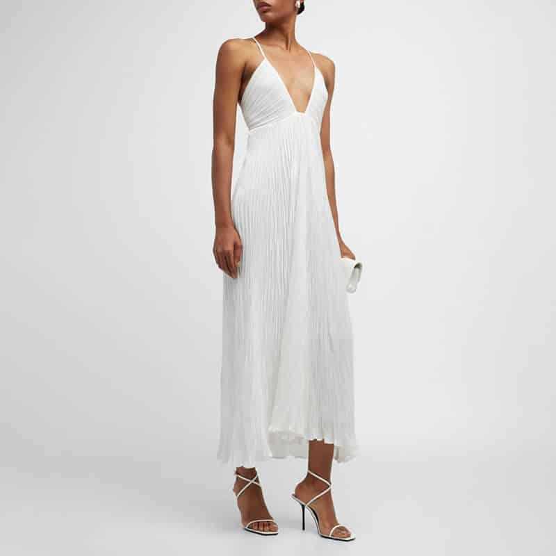 A.L.C. Angelina Pleated Midi Dress white result