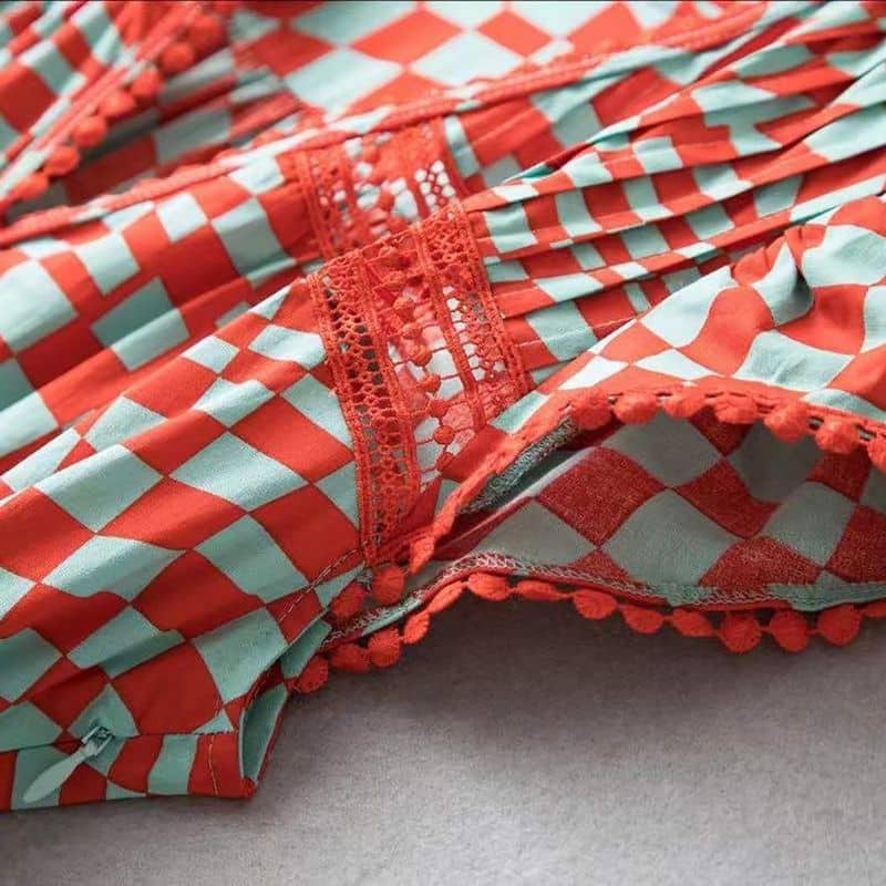 DIANE VON FURSTENBERG Sinead belted printed crochet trimmed cotton blend poplin midi dress 6 result