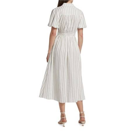 Derek Lam 10 Crosby Maya Stripe Linen & Cotton Twist Front Dress 5 result