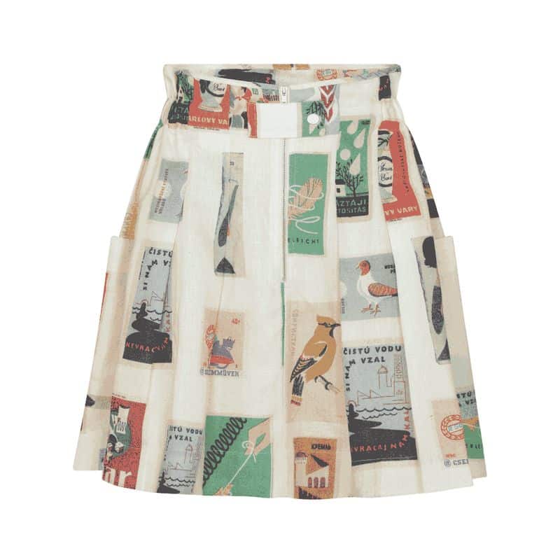 OROTON Matchbox Print Linen Skirt 5 result