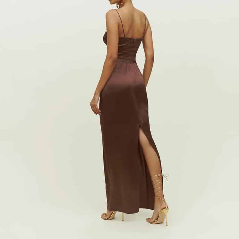 Reformation Frankie Floral Silk Maxi Dress brown 7 result