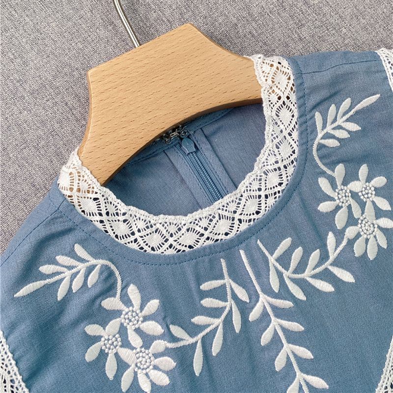 Sea Chambray Kyla Embroidery Sleeveless Dress 8 result