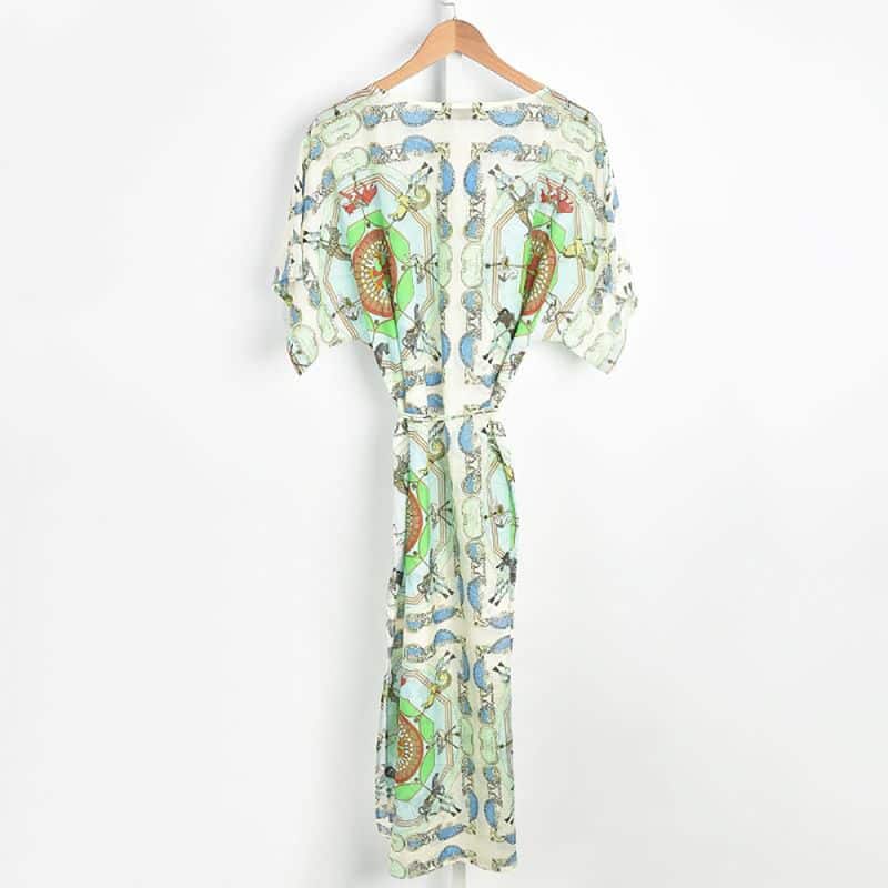 TORY BURCH Printed Cotton Silk Caftan In Mint 6 result