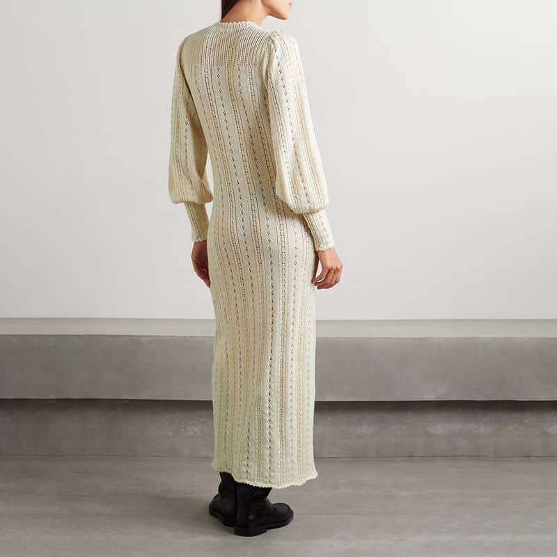 DÔEN Rosie pointelle knit alpaca and silk blend midi dress 3 result