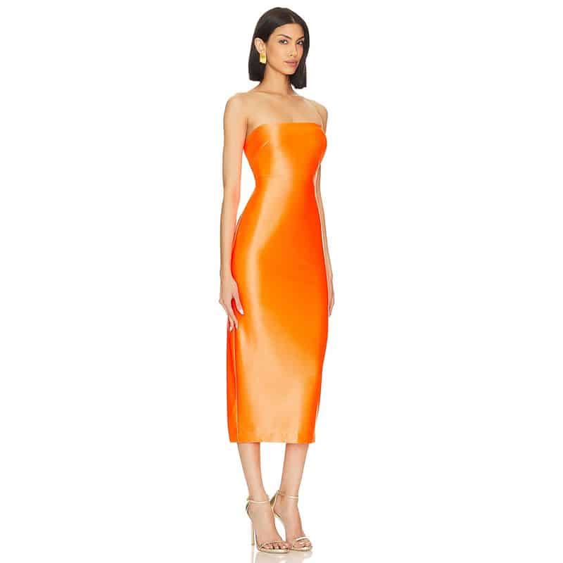 Milly Opal Satin Strapless Dress 2 result