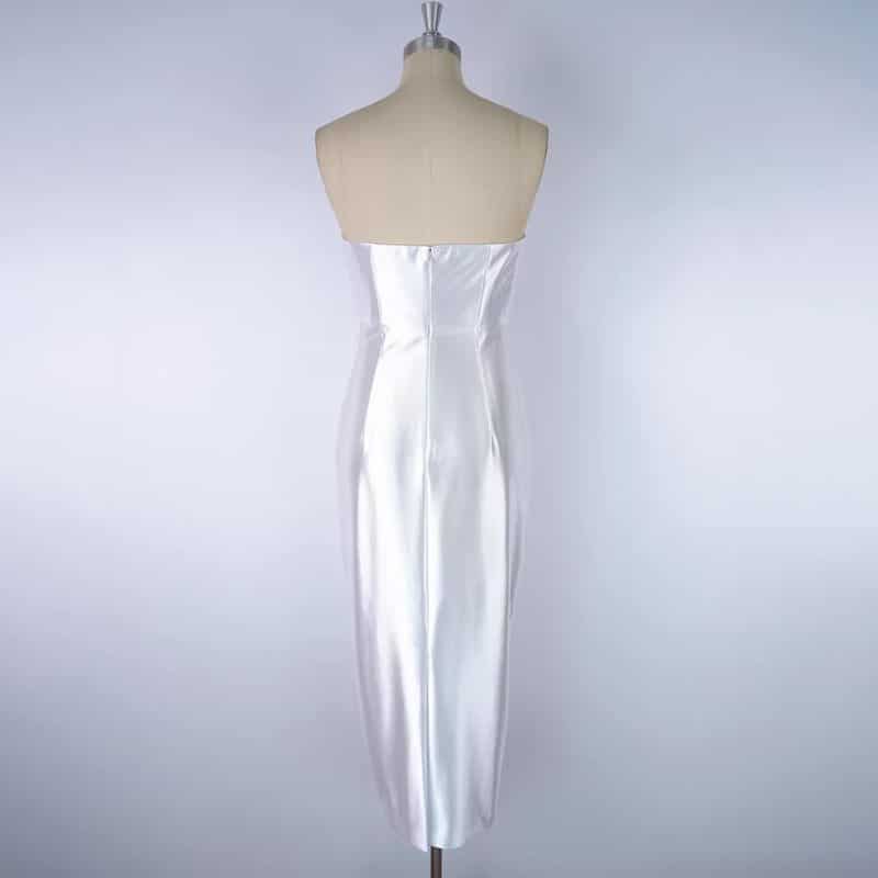 Milly Opal Satin Strapless Dress white 12 result