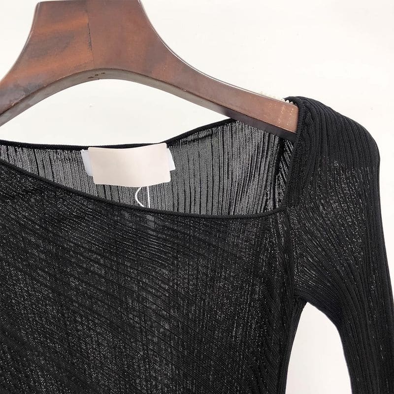 SELF PORTRAIT Rib Knit Midi Dress black 10 result