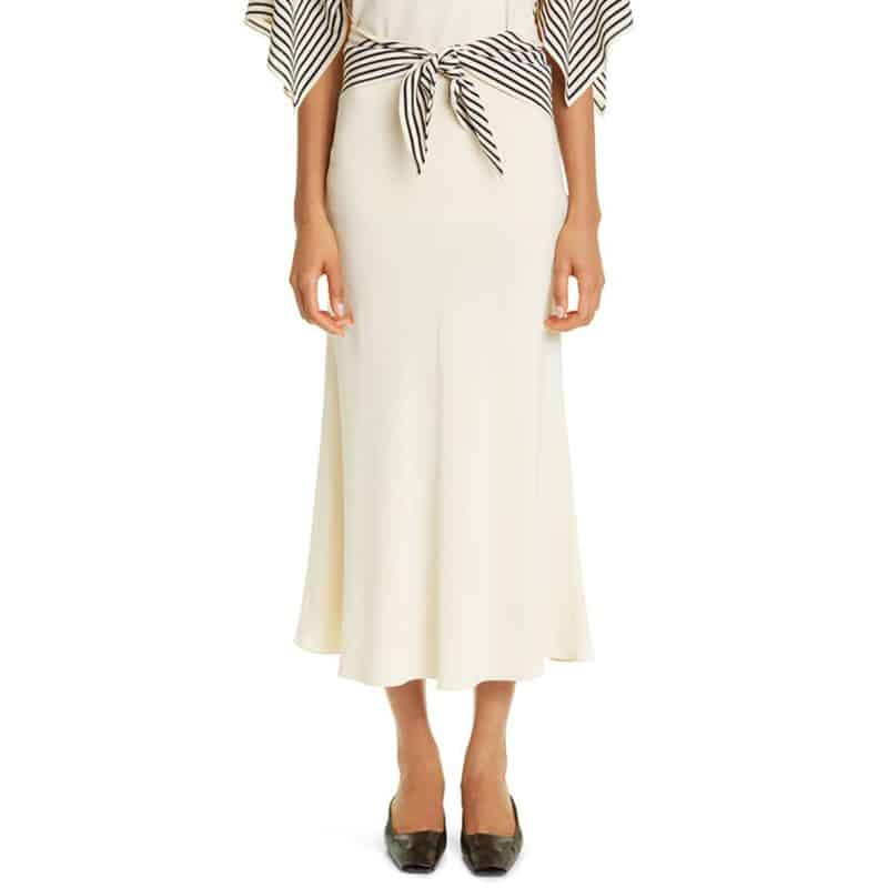 TOTEME Stripe Scarf Waist Silk Skirt result