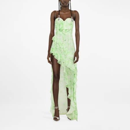 Alessandra Rich asymmetric hem strapless silk maxi dress 2 result
