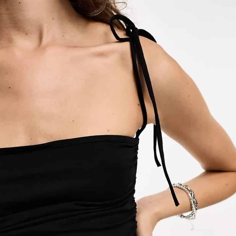 Amy Lynn Alexa Tie Shoulder Pleat Detail Dress black 4 result