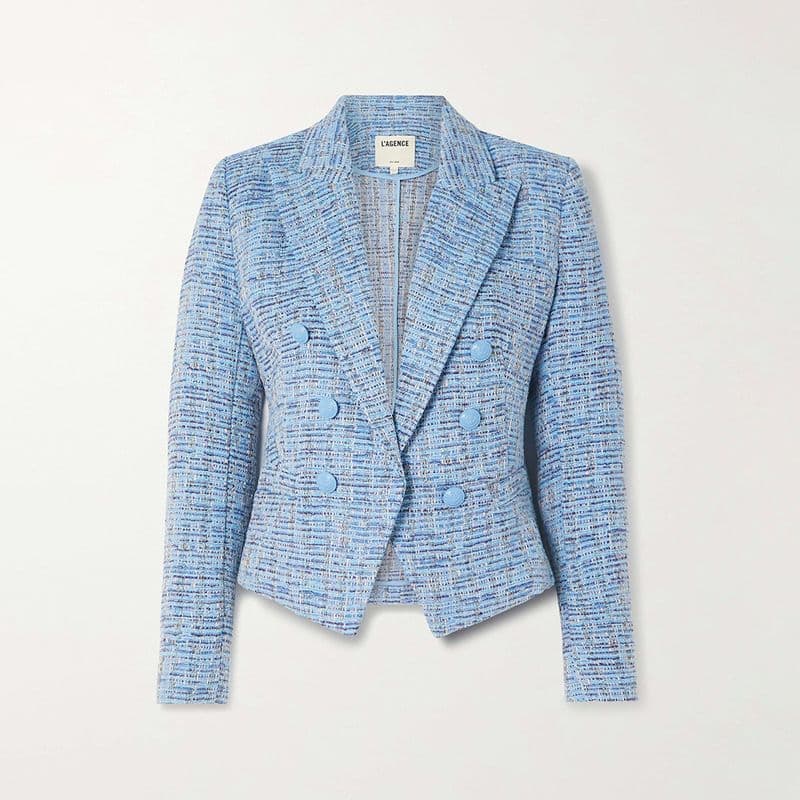 L'AGENCE Brooke Double Breasted Tweed Crop Blazer 8 result