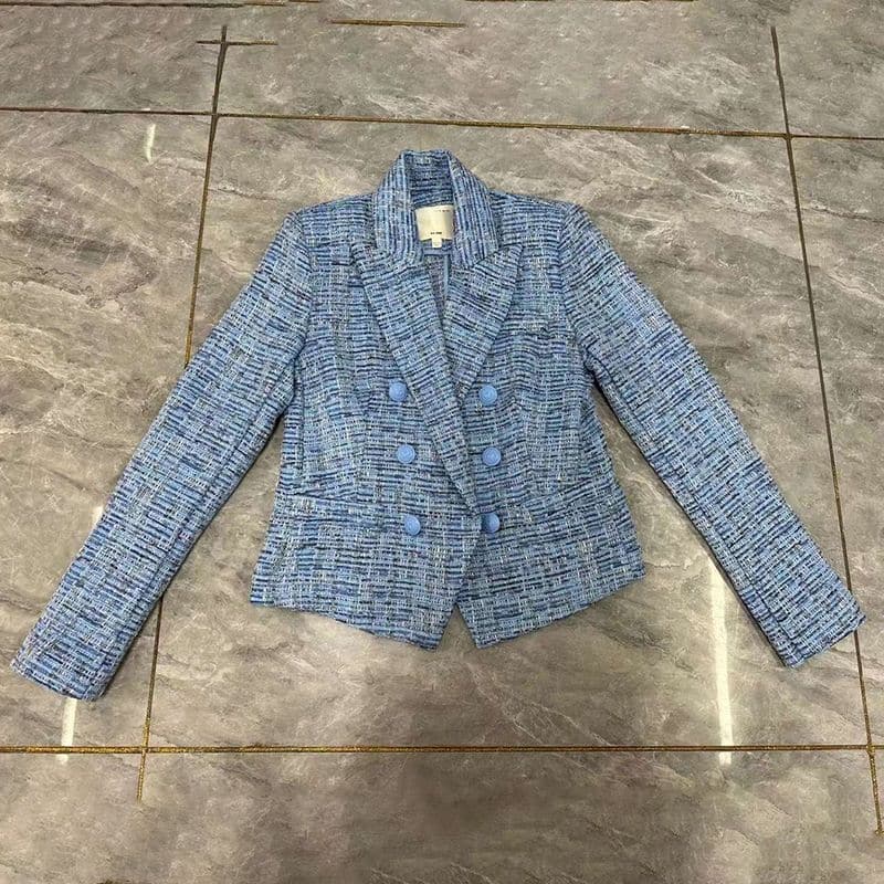 L'AGENCE Brooke Double Breasted Tweed Crop Blazer 9 result