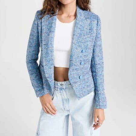 L'AGENCE Brooke Double Breasted Tweed Crop Blazer result