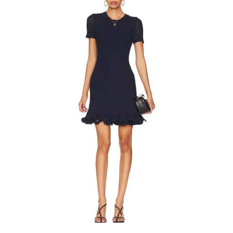 Milly Short Sleeve Fit And Flare Rib Dress 2 result
