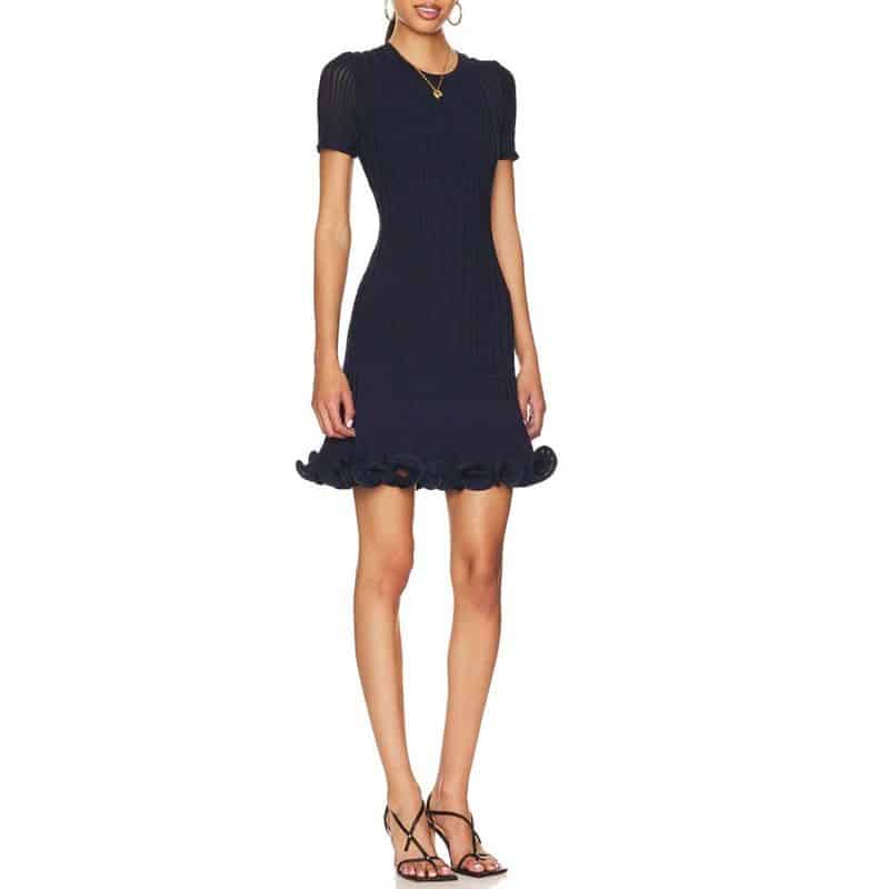 Milly Short Sleeve Fit And Flare Rib Dress 3 result