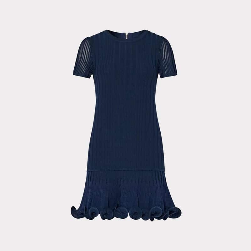 Milly Short Sleeve Fit And Flare Rib Dress 6 result