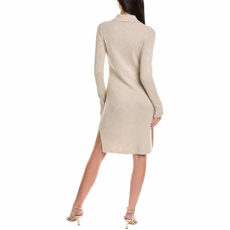 THEORY Ribbed cotton blend shirt dress beige 2 result
