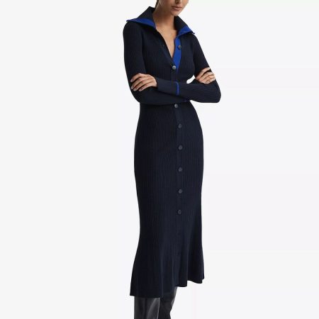 REISS Millie ribbed knitted midi dress 3 result