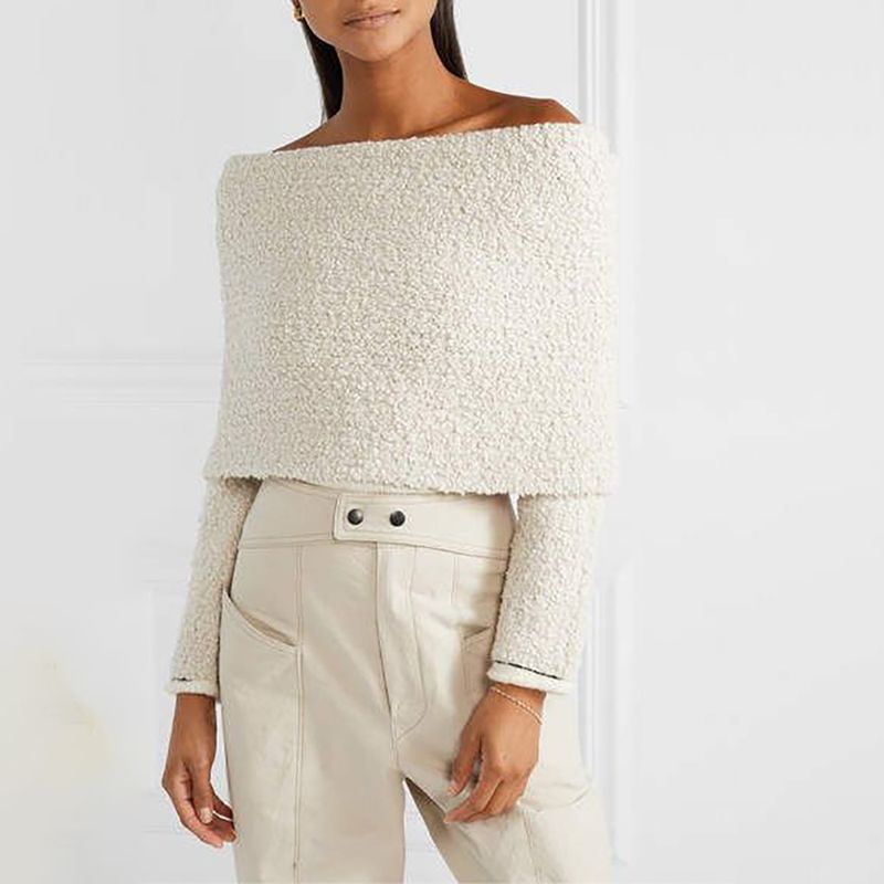 3.1 PHILLIP LIM Off The Shoulder Bouclé Wrap Sweater 21 result