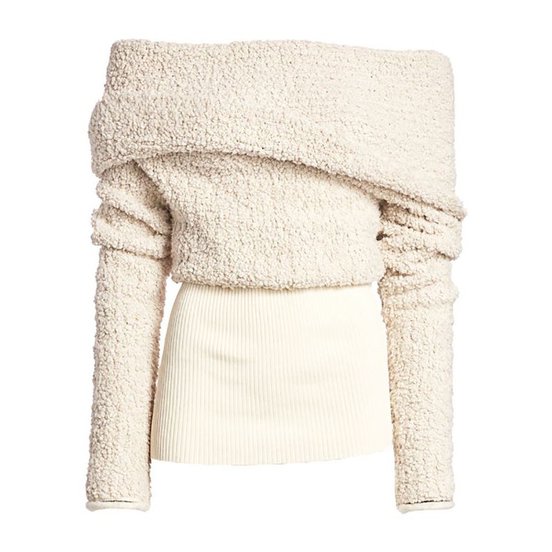 3.1 PHILLIP LIM Off The Shoulder Bouclé Wrap Sweater 7 result