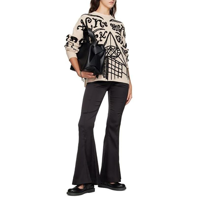Acne Studios Women's Black Beige Jacquard Sweater 2 result