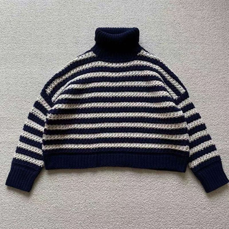 BRUNELLO CUCINELLI Striped wool cashmere and silk blend turtleneck sweater 14 result