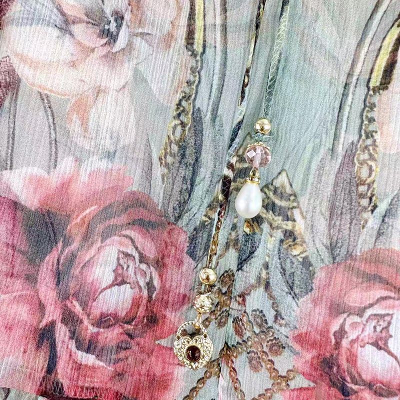 CAMILLA Crystal embellished printed silk crepon maxi dress 10 result