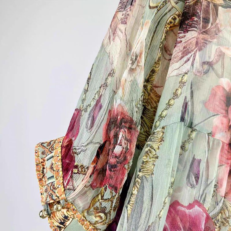 CAMILLA Crystal embellished printed silk crepon maxi dress 9 result