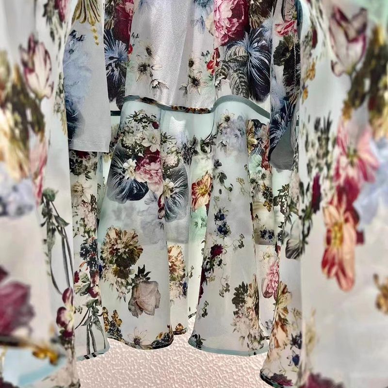 Camilla Floral Silk Button Front Frill Mini Dress 14 result