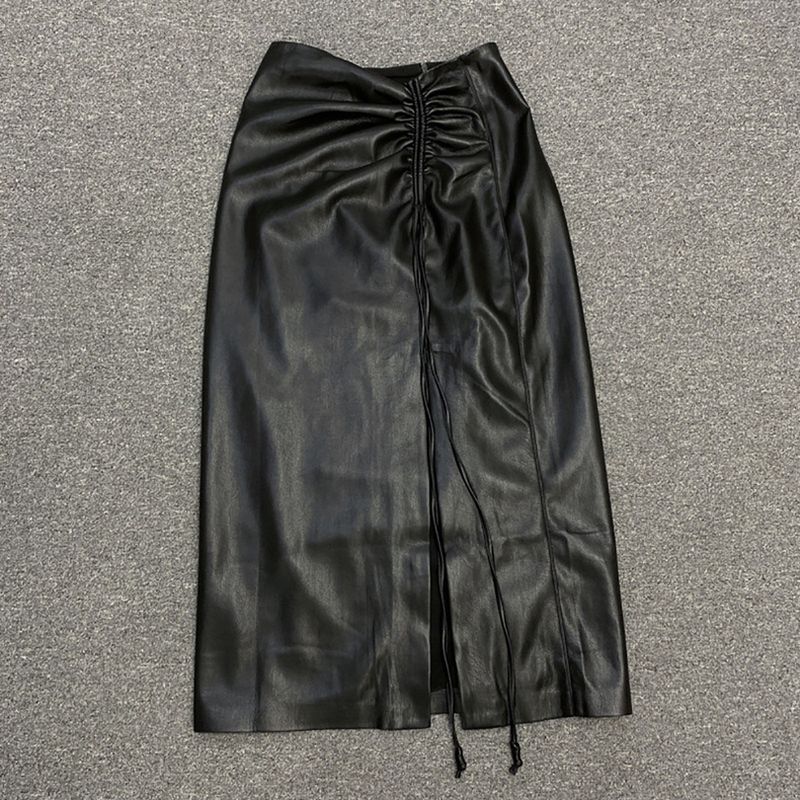 NANUSHKA Malorie Ruched Vegan Leather Skirt 12 result