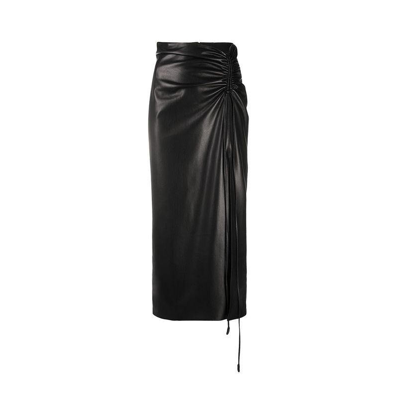 NANUSHKA Malorie Ruched Vegan Leather Skirt black 4 result