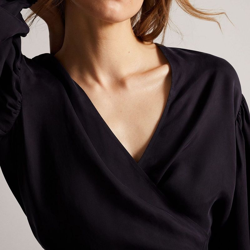 Ted Baker Navy Blue Ralda Wrap Top With Blouson Full Sleeve 4 result