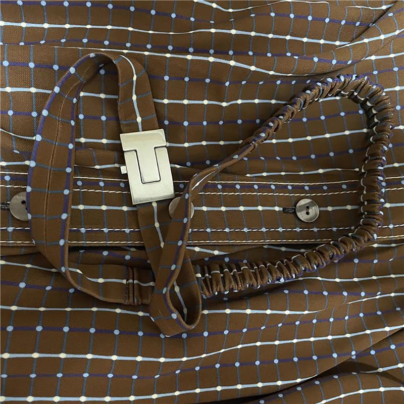 Tory Burch Dotted Windowpane Knit Button Down Dress 12 result