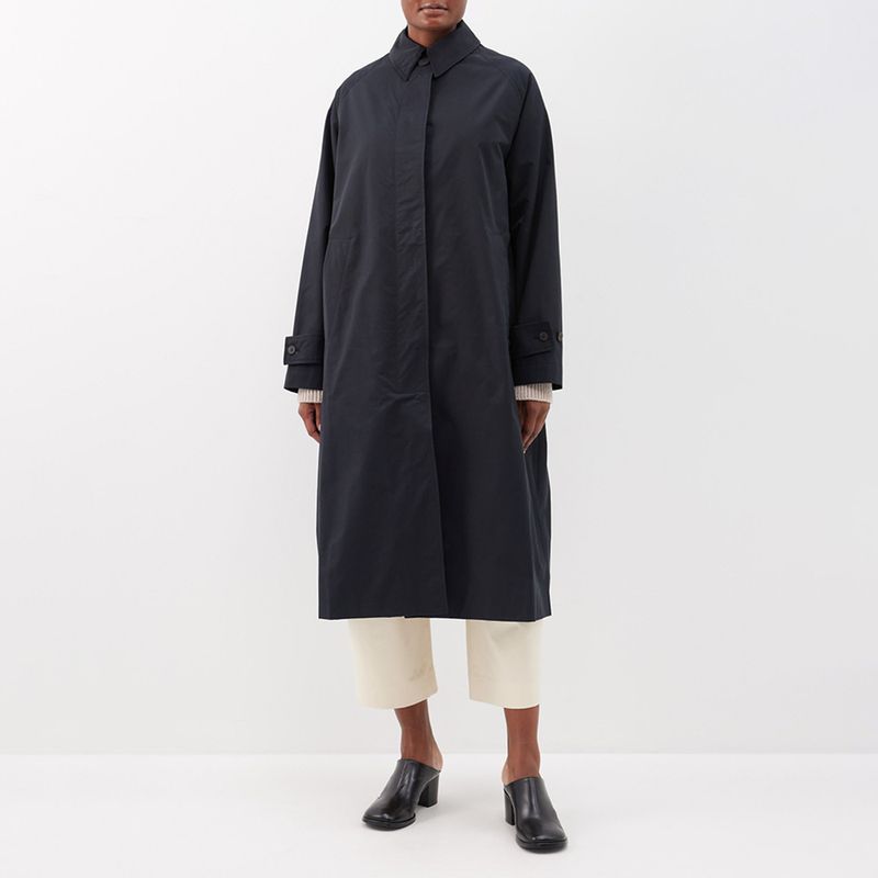 studio nicholson holin cotton blend rain coat black result