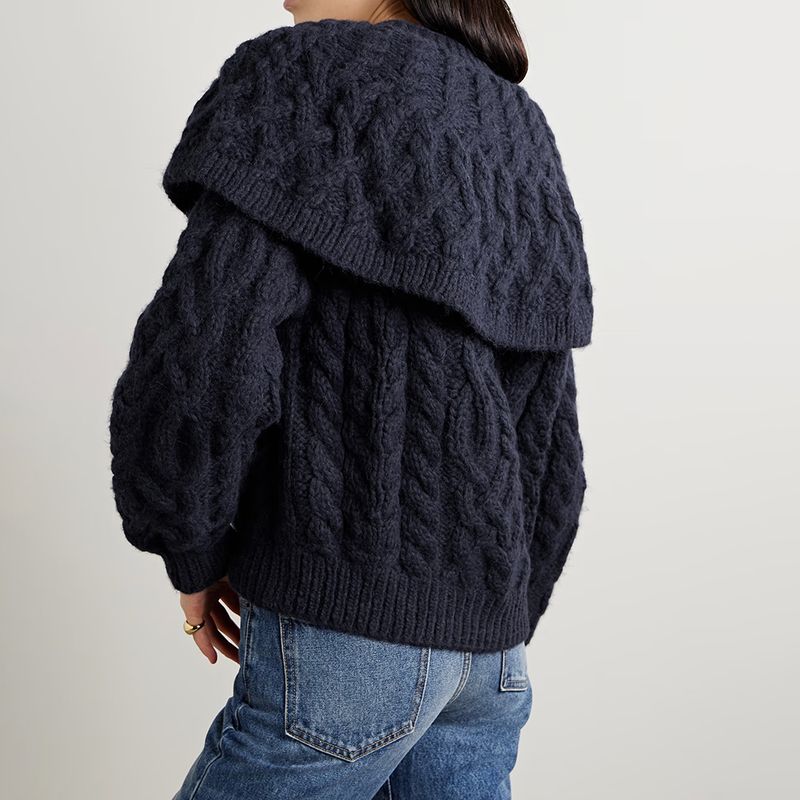 DÔEN Holland cape effect cable knit alpaca blend cardigan 4 result