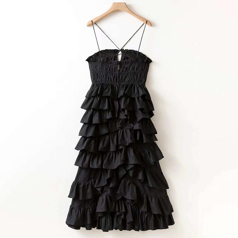 ULLA JOHNSON Josefine Ruffled Cotton Maxi Dress black 10 result