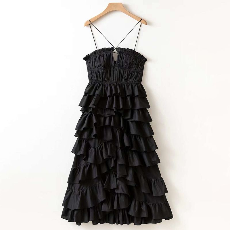 ULLA JOHNSON Josefine Ruffled Cotton Maxi Dress black 11 result
