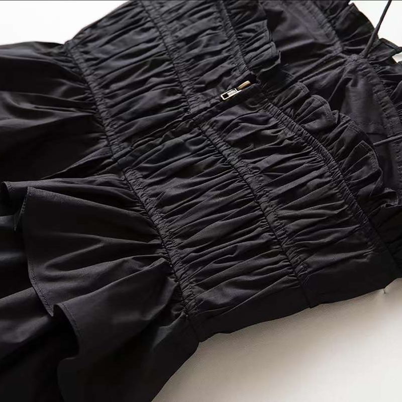ULLA JOHNSON Josefine Ruffled Cotton Maxi Dress black 3 result