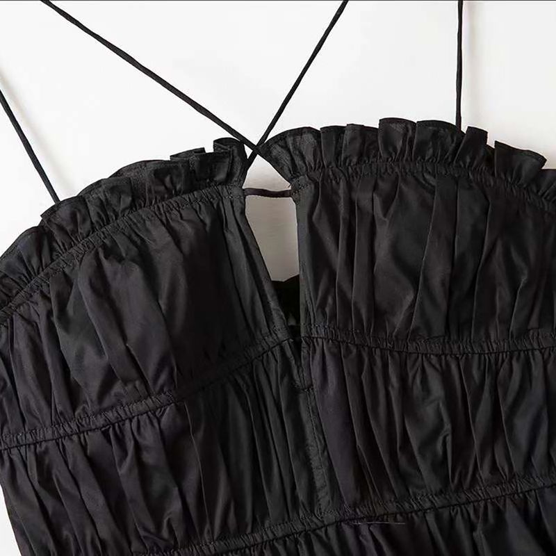 ULLA JOHNSON Josefine Ruffled Cotton Maxi Dress black 5 result